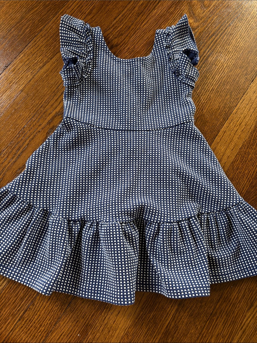 Janie and Jack Gingham Jacquard Ruffle Dress